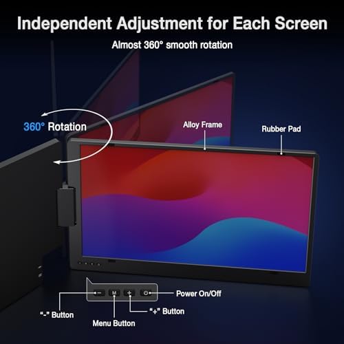 KYY 15.6" Laptop Screen Extender, 1080P FHD IPS Portable Monitor - Image 6