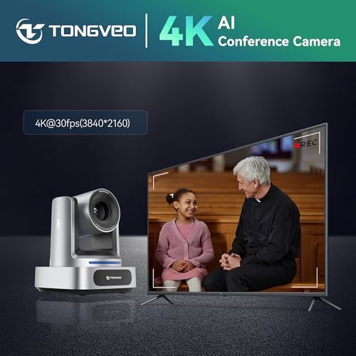 TONGVEO 4K AI 10X PTZ Conference Camera System＆ Bluetooth Speakerphone - Image 3