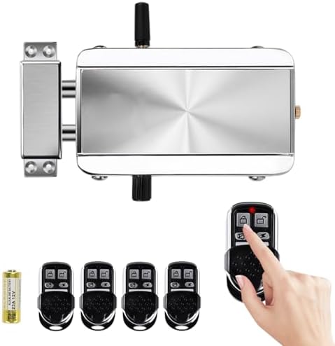 Geevorks Remote Control Electronic Intelligent Door Lock, Smart Wireless,Electronic Deadbolt Anti-Theft Smart Hidden Door Lock,with 4 Remote Control,Keyless Access Control System for Home by GeevorksTools