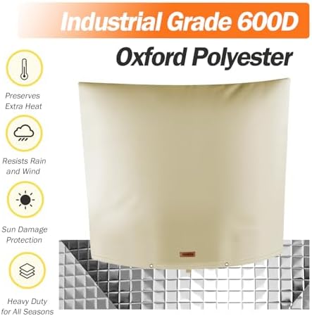 TOHONFOO Backflow Preventer Cover, Pipe Freeze Insulation, 50"Wx40"H, Beige - Image 6