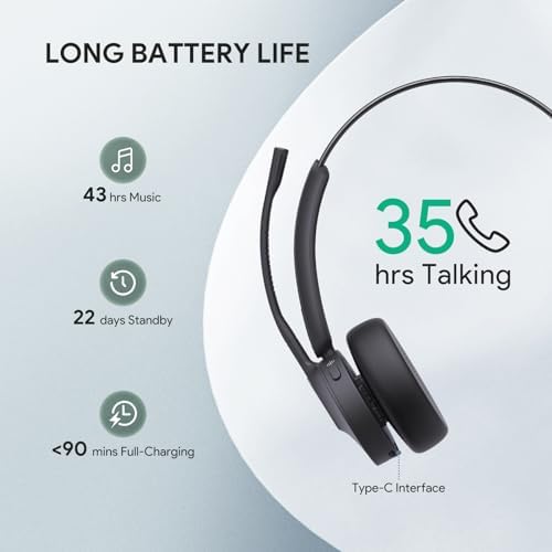 Yealink BH70 UC Bluetooth Headset with Mic for Work from Home Flip-to-Mute - Image 2