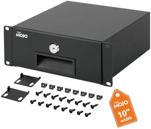 Tecmojo 2U Rack Mount Drawer for 10in Server Rack or Cabinet, Sliding and Lockable 10in Server Rack Drawer,Load-Bearing 33lb (15kg),with 3 Cable Management Holes by Tecmojo