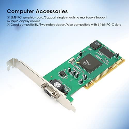 PCI Graphics Card, 8MB 32Bit VGA Card, Computer Multi Display Fit for for ATI Rage XL, 32Bit PCI VGA Video Card, Two Notch, Compatible with 64 bit PCI X Slot - Image 2