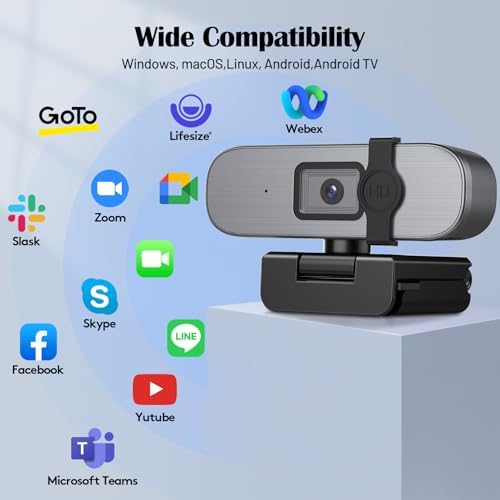 YQE 4K Webcam with Tripod, UHD Web Cam with Microphone, PDAF Autofocus Webcam with Remote Control, Privacy Cover, USB Type-A & A-to-C Adapter Computer Camera for Calling, Zoom/Teams/Facetime/Switch 2 - Image 7