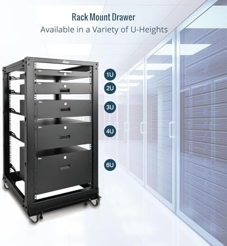 Tecmojo 1U Rack Drawer,Rack Mount Drawer for 19in Network Equipment/Server/AV Rack or Cabinet Enclosure,Sliding and Lockable Server Rack Drawer - Load-Bearing 44lb (20kg),with Cable Management Holes - Image 6