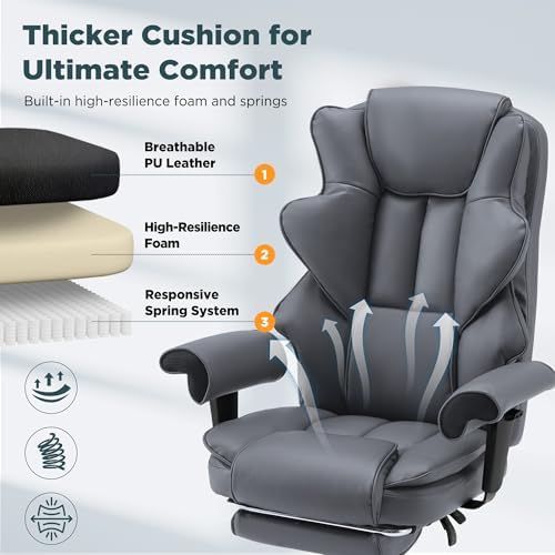 HOMREST Grey Ergonomic Office Chair - Image 5