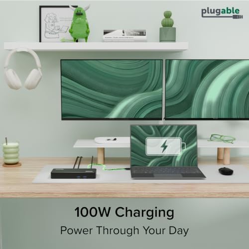 Plugable 12-in-1 USB C Triple Monitor Docking Station, 100W Charging - Image 4
