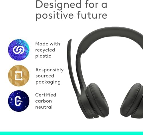 Logitech Zone 300 Wireless Bluetooth Headset with Noise-Canceling Microphone, Compatible with Windows, Mac, Chrome, Linux, iOS, iPadOS, Android- Black (Renewed) - Image 6