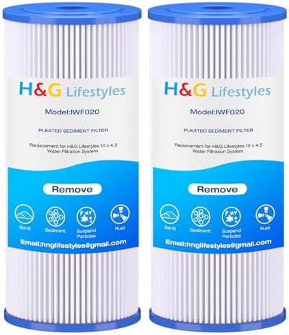 H&G Lifestyles 5Micron Water Filter 10 x 4.5 Sediment Filter for Well Water by HGLifestyles