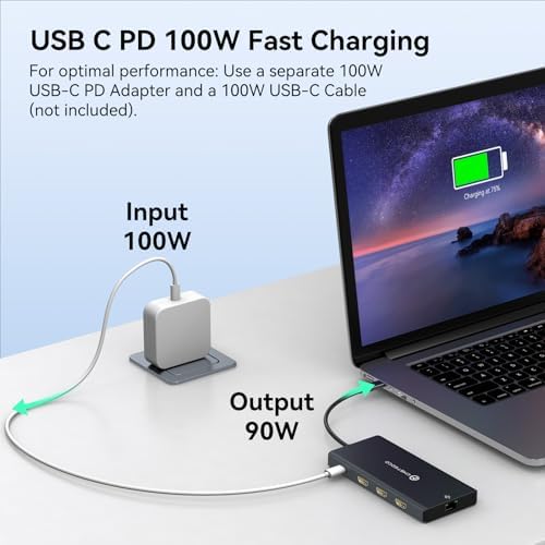 USB C Docking Station 3 Monitors 100W PD 12 in 1 Thunderbolt to Triple HDMI Monitors Docking Station USB C Hub Multiple Adapter, 2xUSB-C 3.2, 2xUSB-A 3.0, SD Card, 1000Mbps Ethernet - Image 5