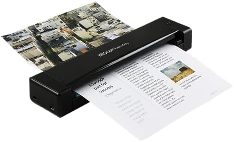 IRIScan Executive 4 Pro Black Portable Duplex Scanner, 8 PPM USB Document and Receipt Scanner for Windows, Readiris PDF Included by IRIScan