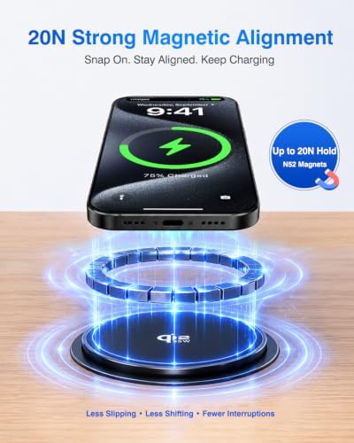 Qi2.2 25W Magnetic Wireless Charger for MagSafe, Recessed Charging Pad - Image 4