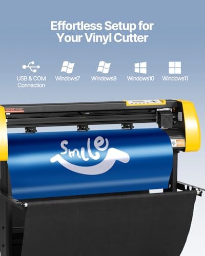 VEVOR Vinyl Cutter Machine, 34 in / 870 mm Max Paper Feed Cutting Plotter, Automatic Camera Contour Cutting LCD Screen Printer with Stand Adjustable Force and Speed for Sign Making Plotter Cutter - Image 3