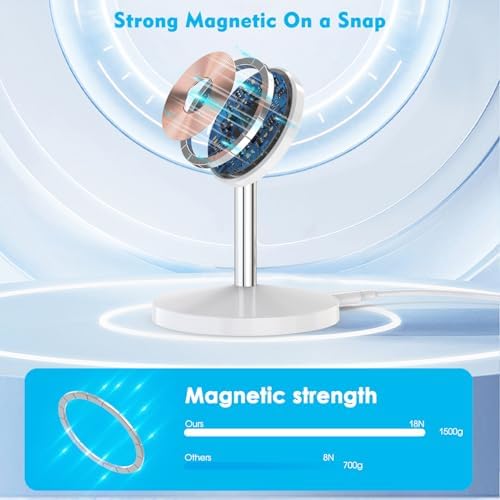 Magnetic Wireless Charger iPhone Charger Stand 2Pack Fast Stand Magnet Pad - Image 6