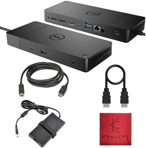 Dell WD19TB Thunderbolt Dock - 1 Year Warranty - Dell Docking Station Dual Monitor USB C with 180W, HDMI & DisplayPort Cable - Docking Station for Laptop & Computer (Renewed) by Amazon+Renewed