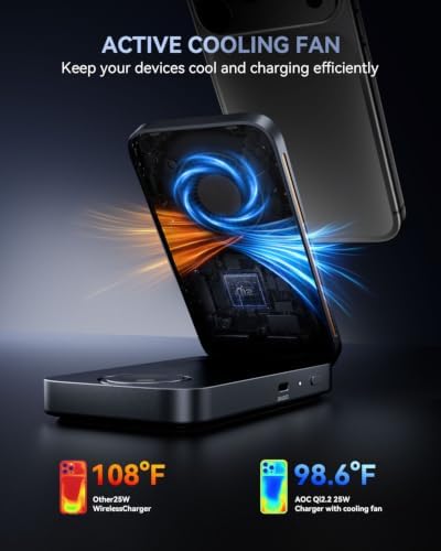 AOC GW300 25W Qi2.2-Certified 3-in-1 Foldable Wireless Charging Station - Image 5