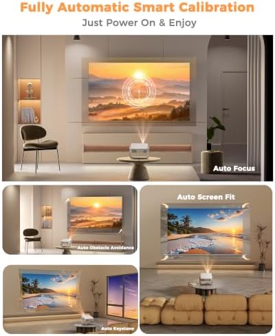 Outdoor-Projector-Movie with WiFi and Bluetooth:[Built-in APPs/180° Stand/Creative Filter] Smart Portable-Projector Auto Focus OS 3.0 Jimveo High Brightness Movie Proyector Compatible with Netflix - Image 5