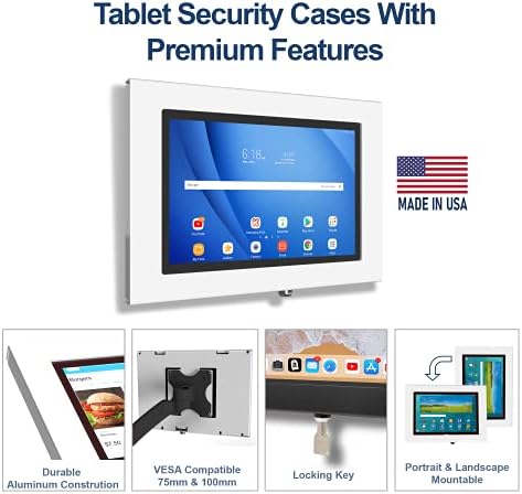 Locking Anti-Theft Metal Case for Samsung Galaxy TAB Active3 & Active5 8" Tablet for Kiosk, POS, Store, Show Display, Time Clock (White) - Image 5