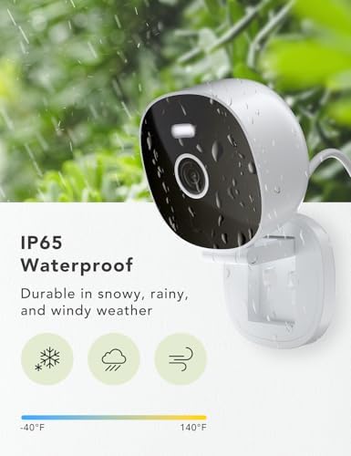 2K Wired Security Camera, Indoor/Outdoor for Home, Pet, Baby, Nanny, IP65 Waterproof Color Night Vision, White Light & Siren, Recording, Motion Detection, Works with Alexa,Plug in, White-4P - Image 2