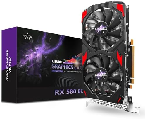 Kelinx AISURIX RX 580 8GB GDDR5 Graphics Card 2*HDMI/1*DP Gaming GPU by Kelinx