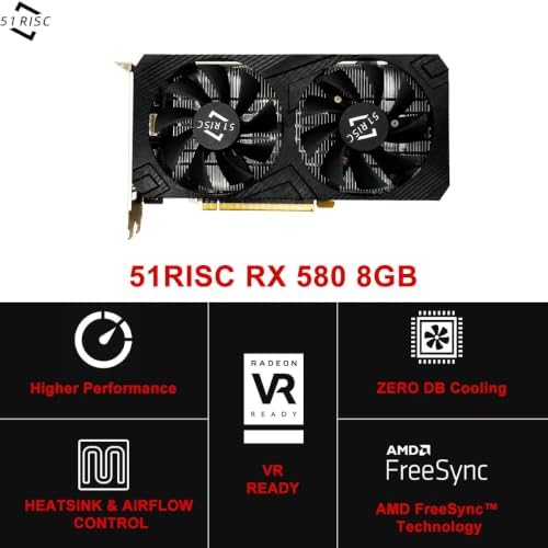 51RISC Radeon RX 580 8GB Graphics Card, GDDR5 256bit 2048SP VR Ready DisplayPort HDMI Video Card for Gaming (RX 580 8GB) - Image 2