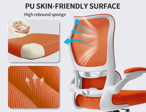 TRALT Office Chair Ergonomic Desk Chair with Lumbar Support Orange, 1 - Image 5