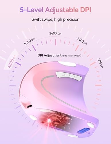 TECKNET Wireless Ergonomic Mouse, Rechargeable Wireless Vertical Mouse - Image 6