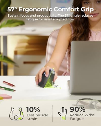 seenda MOU-302 Wireless Bluetooth Ergonomic Vertical Mouse with Volume Knob - Image 2