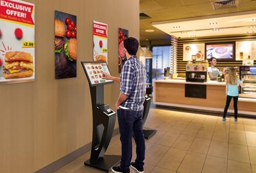 CTA Sleek Floor Stand Kiosk for Monitors – Floor Stand with Printer Slot 15" to 32" up to 60lbs - for Check-in & POS Stations & More - Black (ADD-LDSLEEK) - Image 7