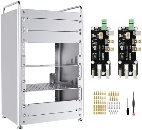Waveshare HomeRack 8U Server Cabinet Basic Kit, 10inch Desktop All Aluminum Alloy Rack, High Compatibility by Waveshare