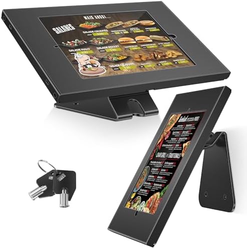 AboveTEK Anti-Theft Tablet Stand – iPad Locking & Security Stand, Countertop & Wall Mount POS Stand, 360° Swivel Kiosk Stand for iPad/iPad Air/iPad Pro – Ideal for Retail Business (Black) by AboveTEK