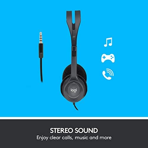 Logitech H111 Stereo Headset with 3.5 mm Audio Jack - Black - Image 2
