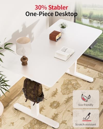Okin Standing Desk Electric Adjustable Computer Whole Piece Stand up Desk Office Gaming Home Office Memory Desks 48x24 inches White - Image 3