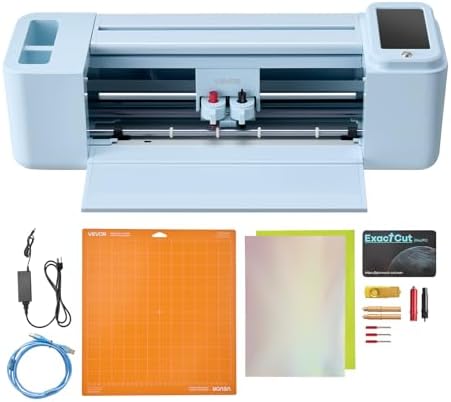 VEVOR Vinyl Cutting Machine, 12 in, Touchscreen-Controlled Vinyl Cutter, 20000+ Built-in Design Resources, Compatible with Mac, Windows, Android and iOS, for Creating Customized Crafts Cards, Decor by VEVOR