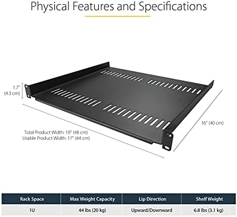 StarTech.com 19" 18U Server Rack Cabinet and 1U Server Rack Shelf Bundle - Image 5