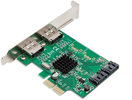 IO Crest SI-PEX40058 2 Port SATA III 2 Port eSATA III PCIe 2.0 x2 HyperDuo Controller Card Green - Image 5