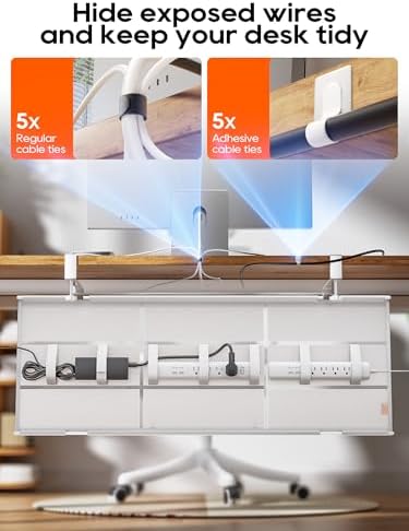 Under Desk Cable Management Tray, Mesh Fabric - Excellent Heat Dissipation - Image 5
