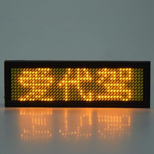 LED Scrolling Name Badge Electronic Message Display Tag Customizable 11x44 Dot Business Hospitality Retail ABS Plastic Blue Yellow White 93x30x6mm (Yellow) - Image 2