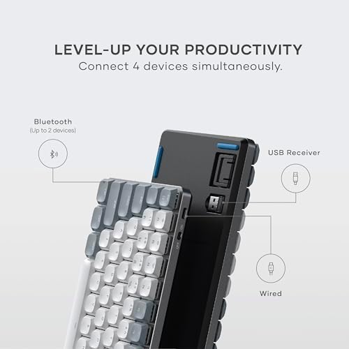 Satechi SM1 75% Mechanical Keyboard, Backlit Bluetooth, Light Gray/White - Image 2