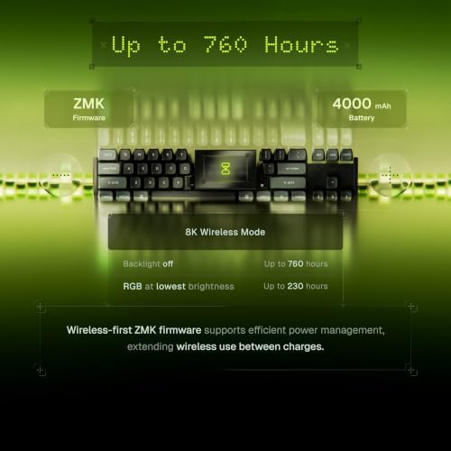 Keychron K8 Ultra 8K Wireless Mechanical Keyboard, TKL Hot-Swappable RGB Keyboard, 8000Hz Polling Rate, Aluminum Frame, 2.4GHz/Bluetooth/Wired, Red Switch, Black - Image 3