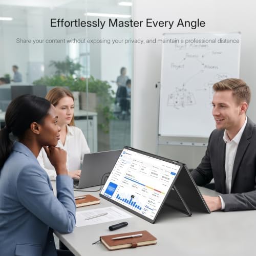InnoView 18.5" 100Hz Dual Portable Monitor Built-in Speakers 115% sRGB 315°Adjustable Dual Stacked Folding Monitor (Wins/Mac) 1080P Laptop Screen Extender for Laptop(No Driver Needed) - Image 2