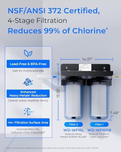 Waterdrop WHF21-PBL 2-Stage Whole House Water Filter System, NSF/ANSI 372 - Image 2