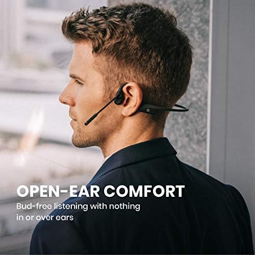 Aftershokz OpenComm (Rebranded as Shokz OpenComm) Wireless Stereo Bone Conduction Bluetooth Headset with Noise-Canceling Boom Microphone for Office Home Business Trucker Drivers Commercial Use, Black - Image 5