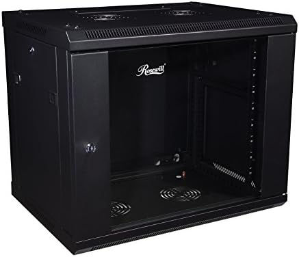 Rosewill Professional 9U Wall mount Cabinet Enclosure 19-Inch Server Network Rack With Locking Glass Door 16-Inches Deep Black (RSWM-9U001) by RosewillInc