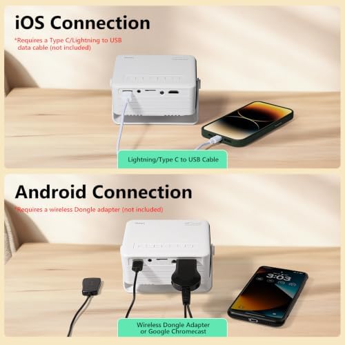 Yoton Y3 Mini Projector, Ultra-Compact 317g, 360° Stand, Auto Keystone - Image 3