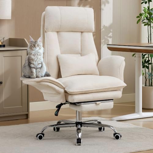 TonghuaS Big and Tall Cross Legged Office Chair, Flip Armrests ＆ Foot Rest by TonghuaS