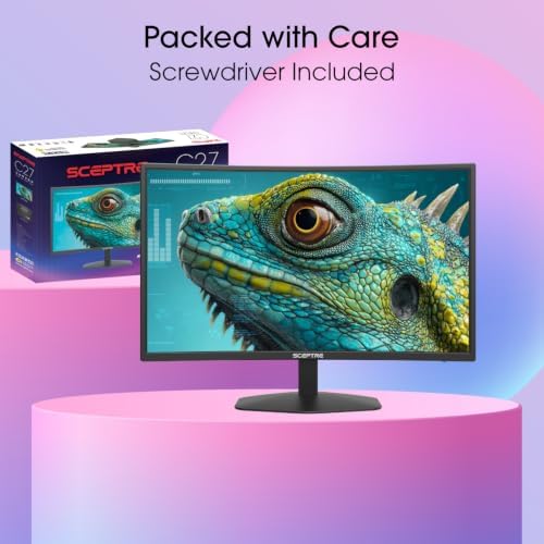 New! Sceptre Curved 27-inch Prime Gaming Monitor DisplayPort x2 180Hz HDMI x2 180Hz 1500R 1ms Build-in Speakers, Machine Black 2027 (C275B-FW180T Series) - Image 2