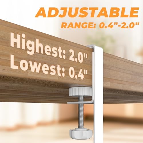 Under Desk Cable Management Tray, 15.7'' No Drill Steel Desk Cable Organizers, Wire Management Tray Cable Management Rack (1 Pack-White) - Image 4