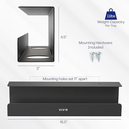 VIVO Low Profile 17 in Under Desk Cable Management Tray - Image 3