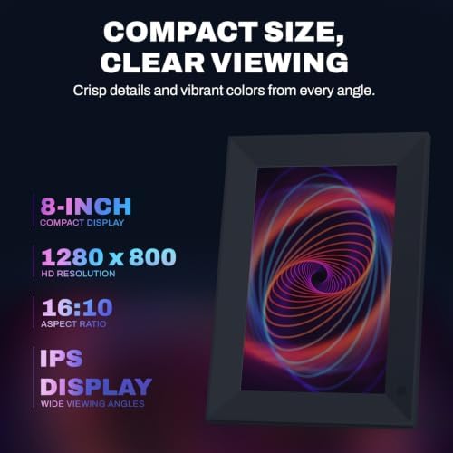 FRAMEO 8" Digital Picture Frame, Touchscreen Small Display, 16GB - Image 2